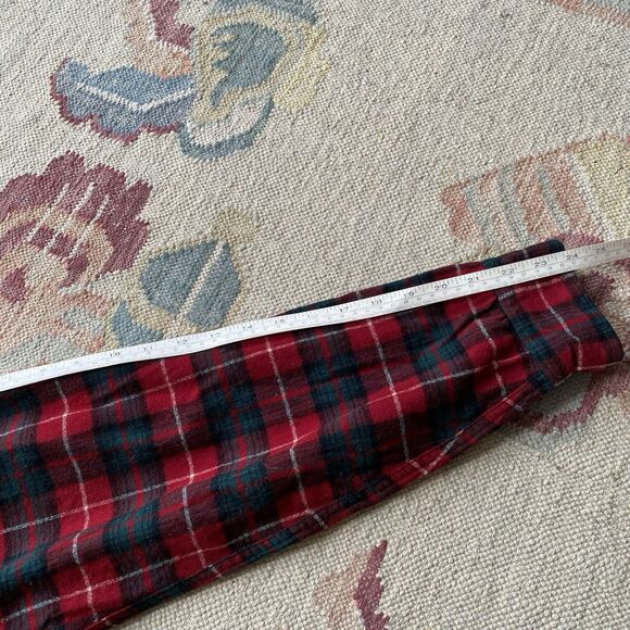 Vintage 60s Pendleton Board Shirt Large Wool Loop Red Green Plaid Square Hem - Picture 8 of 8